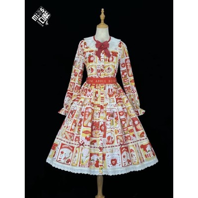 Miss Point Apple Double Lily Mushroom Short and Long Sleeve OP(Reservation/3 Colours/Full Payment Without Shipping)